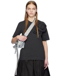 Simone Rocha - T-shirt gris à appliqués floraux - Lyst