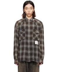 Maison Mihara Yasuhiro - Miharayasuhiro Gray Check Shirt - Lyst