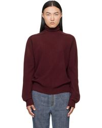 Maison Margiela - Burgundy Virgin Wool Turtleneck - Lyst