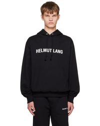 Helmut Lang - Pull à capuche noir à logo imprimé - Lyst