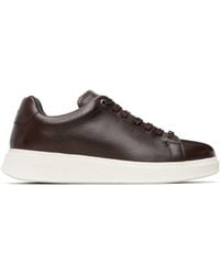 BOSS - Buffed Leather Sneakers - Lyst