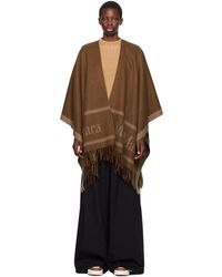Max Mara - Écharpe brune en laine à logos en tricot jacquard - Lyst