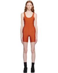 Nike - Orange Paneled One-piece Swimsuit - Lyst
