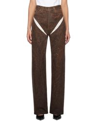 Y. Project - Ssense Xx Brown Cut-out Jeans - Lyst