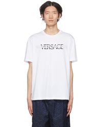 Versace - Logo-print Crew-neck T-shirt In White - Lyst