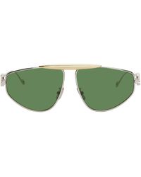 Loewe - Aviator-style Silver And Gold-tone Sungalsses - Lyst
