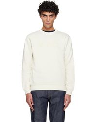 A.P.C. - Pull Molletonné Blanc Cassé À Grand Logo V.P.C - Lyst