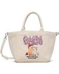 Ganni - Easy Pony Printed Shopper Tote - Lyst