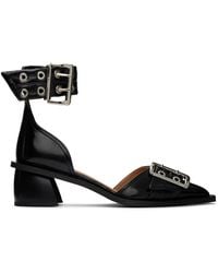 Ganni - Chunky Buckle Open Cut Heels - Lyst