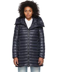 Moncler Navy Down Rubis Coat - Blue