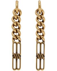 Balenciaga - Gold 'bb' Icon Gourmette Earrings - Lyst