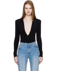 Mugler - Hooded V-neck Bodysuit - Lyst