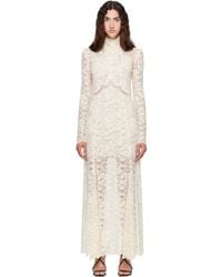 Rabanne - Off- Cut-Out Details Lace Maxi Dress - Lyst