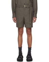 Sacai - Taupe Suiting Shorts - Lyst