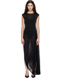 Balmain - Long Draped Viscose Maxi Dress - Lyst