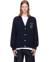 CASABLANCA - Embroidered Wool Cardigan - Lyst