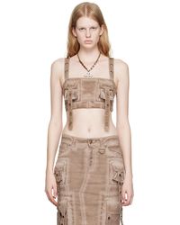 Blumarine - Brown Cargo Pocket Tank Top - Lyst