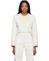 Yuzefi - Off- Wrap Split Denim Blazer - Lyst