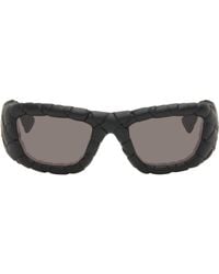 Bottega Veneta - Intrecciato Rectangular Sunglasses - Lyst