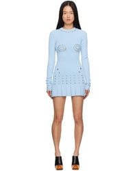 Off-White c/o Virgil Abloh - Blue Eyelets Minidress - Lyst