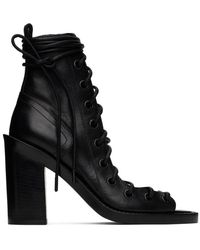 Ann Demeulemeester - Black Lace-up Heeled Sandals - Lyst