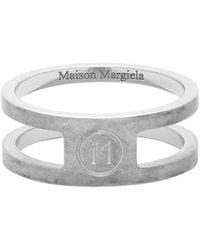 Maison Margiela Silver Decortique Logo Ring - Metallic