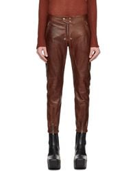 Rick Owens - Brown Luxor Leather Pants - Lyst
