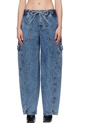 Alaïa - Jean Cargo Bleu - Lyst