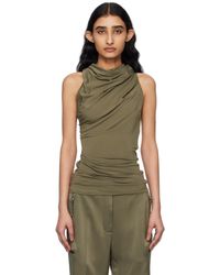 Helmut Lang - Khaki Sleeveless Wind Top - Lyst