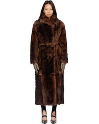 Yves Salomon - Long Fur-Effect Lamb Shearling Coat - Lyst