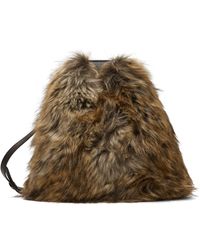 MM6 by Maison Martin Margiela - ブラウン＆ベージュ フェイクファー バッグ - Lyst