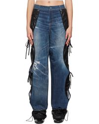 ANDERSSON BELL - ブルー＆ブラック Tying トロンプルイユ レイヤード ジーンズ - Lyst