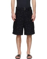 Sacai - Overdyed Floral Print Cargo Shorts - Lyst
