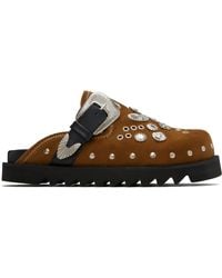 Toga Virilis - Ssense Exclusive Khaki Eyelet Metal Sabot Loafers - Lyst