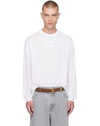 Miu Miu - Embroide Long Sleeve T-shirt - Lyst