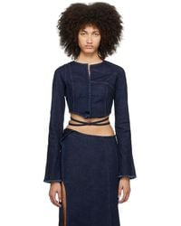 Jade Cropper - Hook-Eye Denim Long Sleeve T-Shirt - Lyst