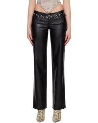 Miaou - Pantalon marco noir en cuir synthétique - Lyst