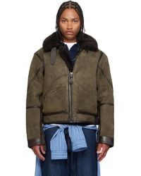 Polo Ralph Lauren - Khaki Shearling Flight Jacket - Lyst
