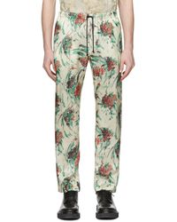 Dries Van Noten Off-white Floral Drawstring Trousers