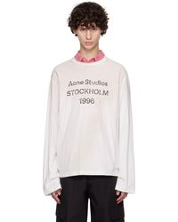 Acne Studios - ホワイト ロゴプリント 長袖tシャツ - Lyst