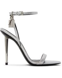 Tom Ford - Nappa Padlock Pointy Naked Heeled Sandals - Lyst