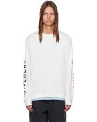 Givenchy - ホワイト ロゴプリント 長袖tシャツ - Lyst