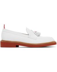 Thom Browne - White Suede Tassel Loafers - Lyst