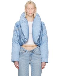 Alexander Wang - Blue Cropped Down Jacket - Lyst