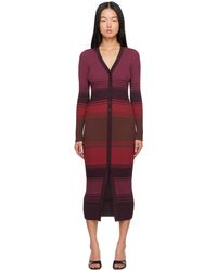 STAUD - Burgundy Shoko Midi Dress - Lyst