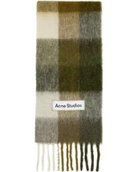Acne Studios - Green & Taupe Checked Scarf - Lyst