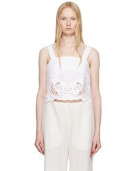 Rag & Bone - Clem Lace-Trim Poplin Tank Top - Lyst