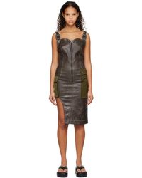 ANDERSSON BELL - Robe Midi Sadie Kaki En Cuir Synthétique - Lyst