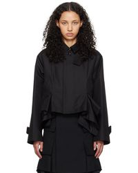 Sacai - Black Spread Collar Jacket - Lyst