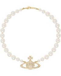 Vivienne Westwood - One Row Faux-Pearl Bas Relief Choker - Lyst